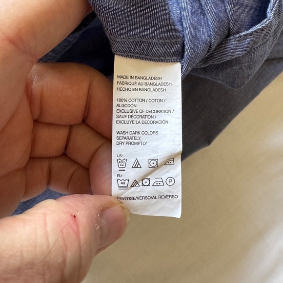 Izod Men's Performance Button‎ Down Long Sleeve Shirt Blue XL Flip Cuffs Stretch - Picture 10 of 16